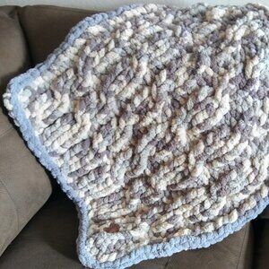 Homemade Chenille Baby Blanket NEW